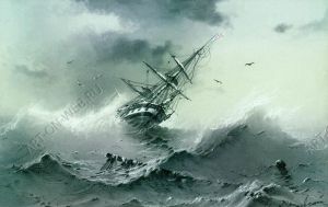 Айвазовський у своїй творчості проявив себе як майстер графічної роботи, одне з його найяскравіших робіт в цьому напрямку по праву вважається полотно «Тонучий корабель»