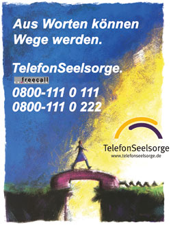 «Телефони довіри» працюють по всій Німеччині цілодобово без перерви, а також у вихідні та святкові дні (їх номери можна дізнатися на сайті   www