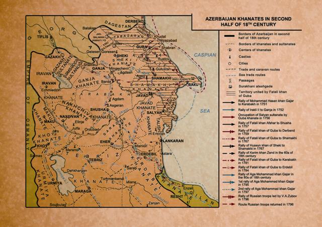 Історія Азербайджану в другій половині XVIII століття складається з історії незалежних і напівзалежних державних утворень - ханств