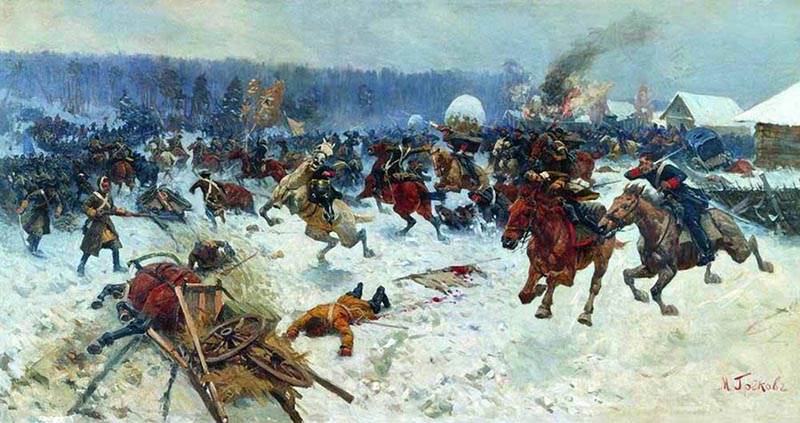 18 серпня 1813 року »,« Атака шведів ярославськими драгунами »,« Атака лейб-гвардійського Гренадерського полку на турецькі позиції під гірським Дубняк »