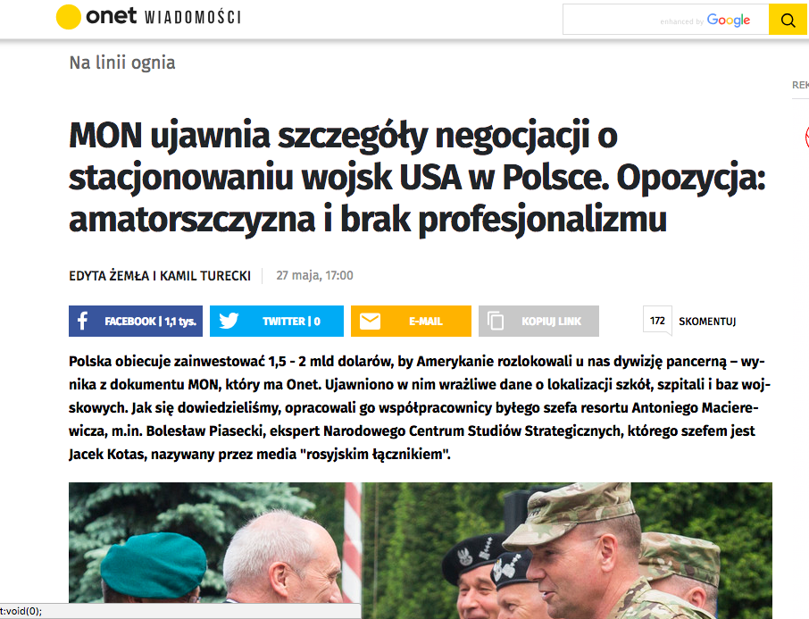 Це 100-кілометрова територія в Польщі, яка відокремлює Калінінградську область Росії від Білорусі », - повідомляє Onet з посиланням на Міністерство оборони Польщі
