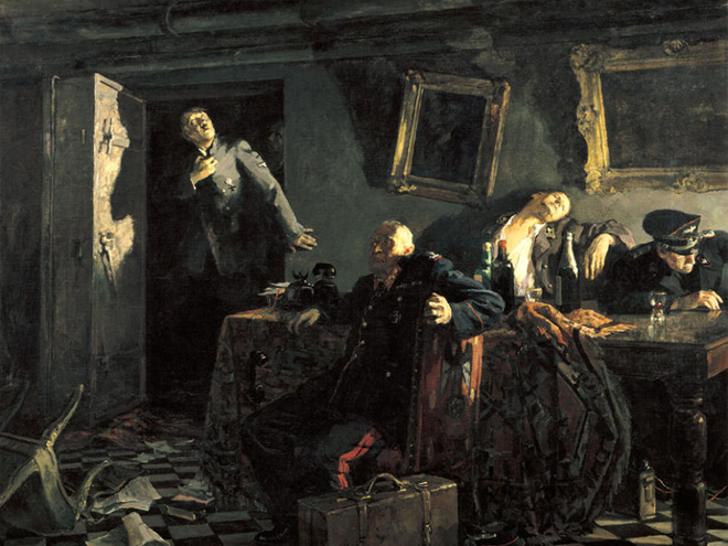 Художник зобразив один з найяскравіших моментів, якими завершувалася Велика Вітчизняна війна