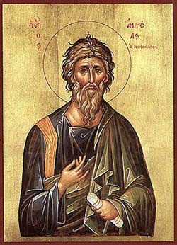 Святий апостол Андрій Первозванний, перший пішов за Христом і тому носить титул «Первозванного»