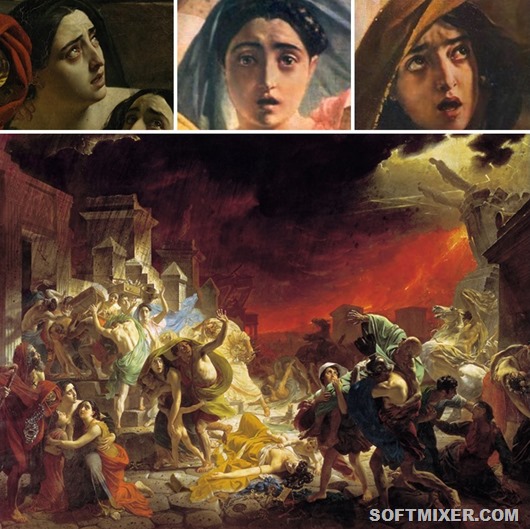 У його шедеврі «Останній день Помпеї» Самойлова зображена тричі