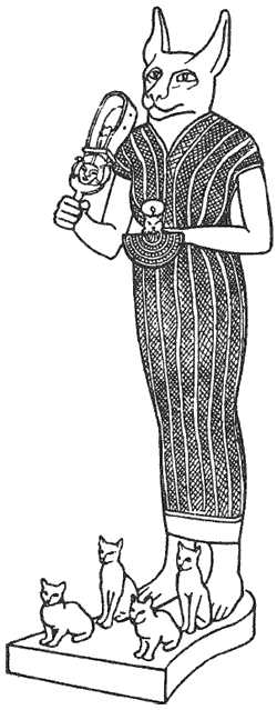 Глава 1   Баст   На чолі тих богів Стародавнього Єгипту, кому спеціально була присвячена кішка, стоїть велика богиня Баст, або Убастет, відома також як Бубастис і пушту, - друга з божественної тріади Мемфіса, кохана і постійна супутниця Ра
