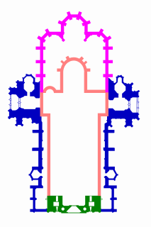 У 1304-1340 роках, при Альберті I і Альберті II, до церкви зі сходу були прибудовані   тринефний Альбертови хори